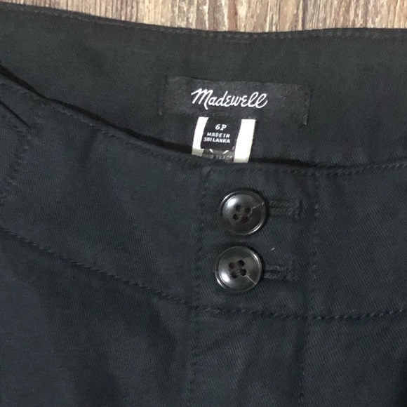 Madewell Harlow Wide Leg Pants Women's 6p High Rise in True Black Wash Linen - Picture 2 of 7